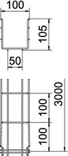 Gitterrinne GRM 105x100x3000, St, FT