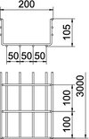 Schwere Gitterrinne SGR 105x200x3000, St, FT