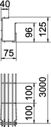 G-Gitterrinne Magic 125x75x3000, St, FT