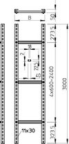 Steigeleiter schwer mit C 40 Sprosse 400x3000, St, FT