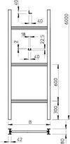 Steigeleiter Industrie mit C 40 Sprosse 400x6000, St, FT