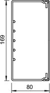Wand- und Deckenkanal mit Bodenlochung 80x170x2000, PVC, steingrau, RAL 7030