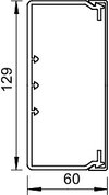 Wand- und Deckenkanal mit Bodenlochung 60x130x2000, PVC, cremeweiß, RAL 9001