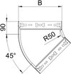 Bogen 45° mit Schnellverbindung 60x200, St, FS