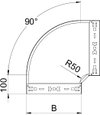 Bogen 90° mit Schnellverbindung 60x500, St, FS