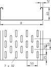 Kabelrinne SKS gelocht 60x200x3000, A4, 1.4571, 2B
