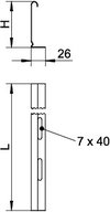 Trennsteg für Kabeltragsysteme 45x2995, St, DD