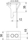 Abstandhalter für Deckel 35x30, A2, 1.4301, 2B