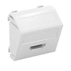 Multimediaträger HDMI Buchse mit Schraubanschluss 45x45mm, PC, reinweiß, RAL 9010