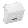 Multimediaträger USB 3.0 A Buchse mit Schraubanschluss 45x45mm, PC, reinweiß, RAL 9010