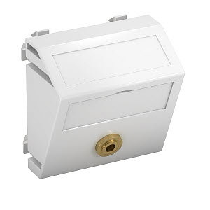 Multimediaträger Audio-Klinke 1x Buchse mit Lötanschluss 45x45mm, PC, reinweiß, RAL 9010