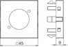 Multimediaträger XLR ohne Anschlussbuchse 45x45mm, PC, schwarzgrau, RAL 7021