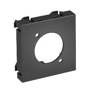 Multimediaträger XLR ohne Anschlussbuchse 45x45mm, PC, schwarzgrau, RAL 7021