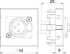 Multimediaträger XLR 3-polig Buchse mit Schraubanschluss 45x45mm, PC, reinweiß, RAL 9010