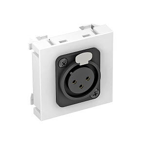 Multimediaträger XLR 3-polig Buchse mit Schraubanschluss 45x45mm, PC, reinweiß, RAL 9010