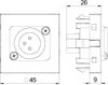 Multimediaträger XLR 3-polig Stecker mit Schraubanschluss 45x45mm, PC, reinweiß, RAL 9010