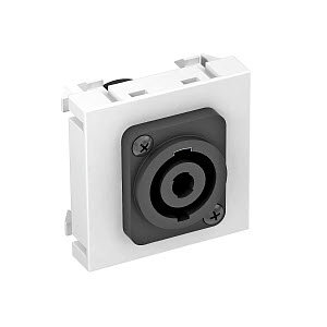 Multimediaträger Speakon Buchse mit Schraubanschluss 45x45mm, PC, reinweiß, RAL 9010
