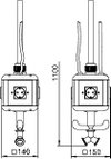 HoverCube IP20, Luft, Griff, bestückt 140x140x1100, PA, graphitschwarz, RAL 9011