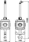 HoverCube IP20, Luft, Griff, NF-bestückt 140x140x1100, PA, graphitschwarz, RAL 9011