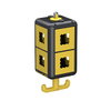 HoverCube IP20, Griff, mit Abdeckplatten 140x140x352, PA, graphitschwarz, RAL 9011