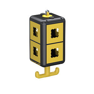 HoverCube IP20, Griff, mit Abdeckplatten 140x140x352, PA, graphitschwarz, RAL 9011