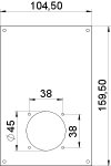 Abdeckplatte 1x Anbausteckdose 38x38 166x105mm, PVC, rapsgelb, RAL 1021