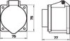 Steckvorrichtung 3-polig+N+PE 400 V 32 A 75x75x72