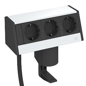 Deskbox mit Befestigungszwinge, Alu, alu