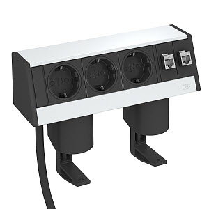 Deskbox mit Befestigungszwinge, Alu, alu