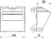 Kabelauslass mit Zugentlastung 45x45mm, PC, reinweiß, RAL 9010