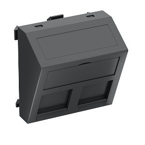 Datentechnikträger für 2 Anschlussmodule Typ C 45x45mm, PC, schwarzgrau, RAL 7021