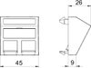 Datentechnikträger für 2 Anschlussmodule Typ C 45x45mm, PC, alu lackiert