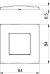 Abdeckrahmen Modul 45, 1fach 84x84mm, PC, alu lackiert