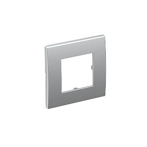 Abdeckrahmen Modul 45, 1fach 84x84mm, PC, alu lackiert
