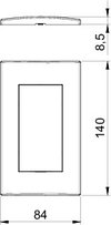 Abdeckrahmen Modul 45, 2fach 84x140mm, PC, alu lackiert