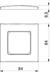 Abdeckrahmen 50er Zentraleinsatz, 1fach 84x84mm, PC, reinweiß, RAL 9010