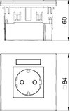 Steckdoseneinheit Modul 45, 1fach 84x84x59mm, PC, reinweiß, RAL 9010