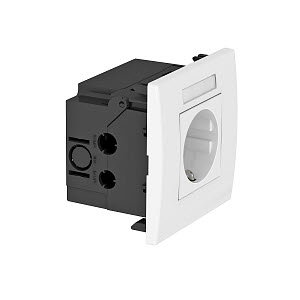 Steckdoseneinheit Modul 45, 1fach 84x84x59mm, PC, reinweiß, RAL 9010