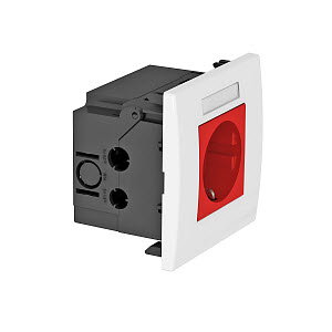 Steckdoseneinheit Modul 45, 1fach 84x84x59mm, PC, signalrot, RAL 3001