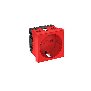 Steckdose 0°, 1-fach Schutzkontakt 250V, 10/16A, PC, signalrot, RAL 3001