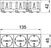 Steckdose 0°, 3-fach Schutzkontakt 250V, 10/16A, PC, signalrot, RAL 3001
