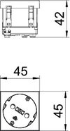 Steckdose 33°, 1-fach Schutzkontakt 250V, 10/16A, PC, reinweiß, RAL 9010