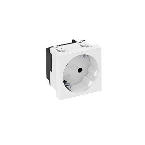 Steckdose 33°, 1-fach Schutzkontakt 250V, 10/16A, PC, reinweiß, RAL 9010