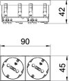 Steckdose 33°, 2-fach Schutzkontakt 250V, 10/16A, PC, reinweiß, RAL 9010