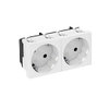 Steckdose 33°, 2-fach Schutzkontakt 250V, 10/16A, PC, reinweiß, RAL 9010