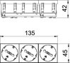 Steckdose 33°, 3-fach Schutzkontakt 250V, 10/16A, PC, reinweiß, RAL 9010