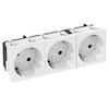 Steckdose 33°, 3-fach Schutzkontakt 250V, 10/16A, PC, reinweiß, RAL 9010