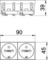Steckdose 0°, 2-fach mit Erdungsstift 250V, 10/16A, PC, reinweiß, RAL 9010