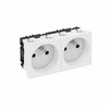 Steckdose 0°, 2-fach mit Erdungsstift 250V, 10/16A, PC, reinweiß, RAL 9010