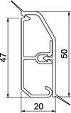 Sockelleistenkanal SL-L Set 20x50 Dichtl. 9010, PVC, reinweiß, RAL 9010